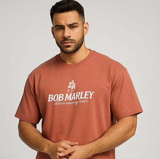 ZONERO Bob Marley 70th Anniversary Graphic Tee – Music Legend Oversized T-Shirt