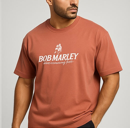 ZONERO Bob Marley 70th Anniversary Graphic Tee – Music Legend Oversized T-Shirt