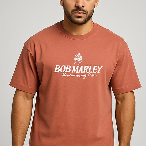 ZONERO Bob Marley 70th Anniversary Graphic Tee – Music Legend Oversized T-Shirt