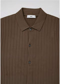 ZONERO Olive Ribbed Knit Polo – Premium Textured Knit Polo Shirt for Men