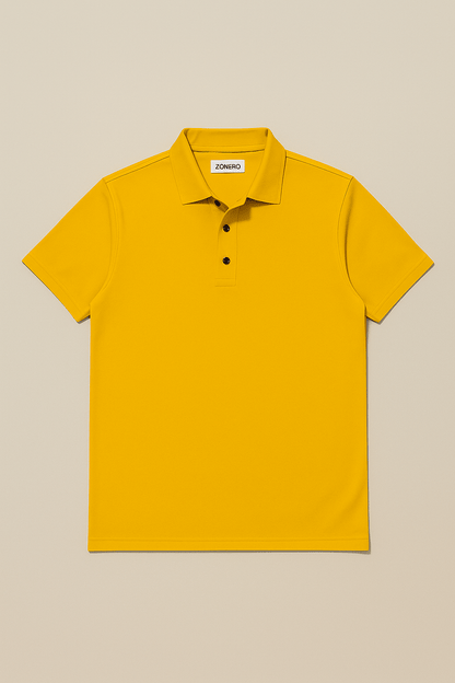 Premium Yellow Polo T-Shirt – Classic Fit, Soft Cotton, Luxury Finish - ZONERO