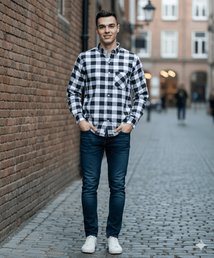 ZONERO Black & White Checkered Shirt - ZONERO