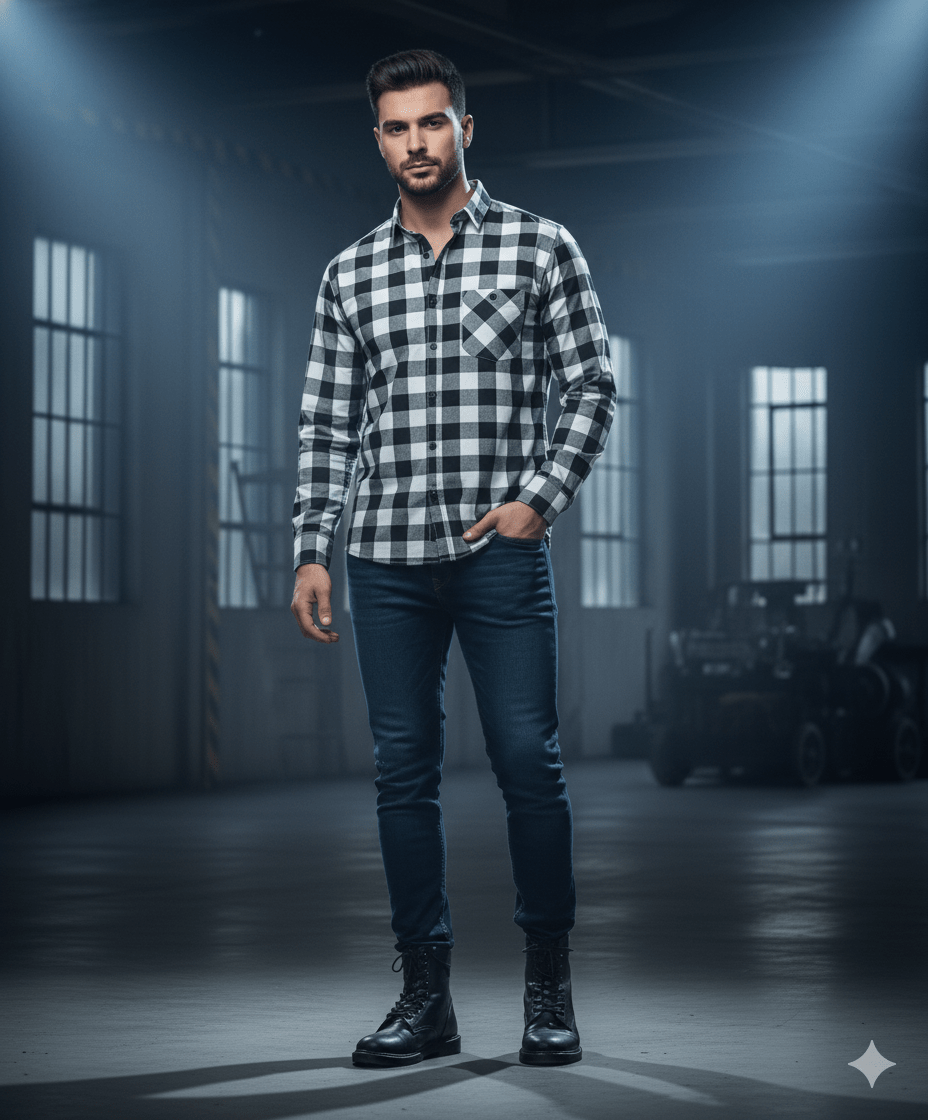 ZONERO Black & White Checkered Shirt - ZONERO