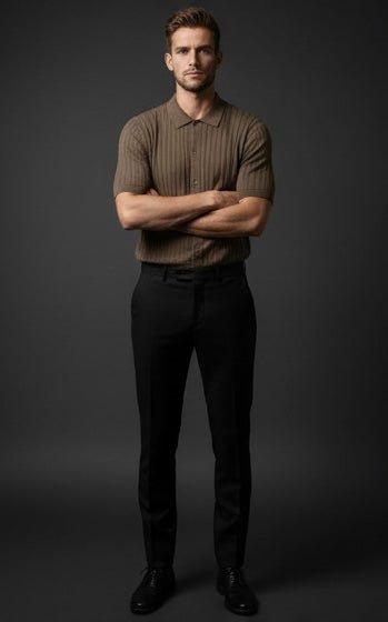 Zonero Brown Half - Sleeves | Old Money Vintage Style Premium Casual Shirt - ZONERO