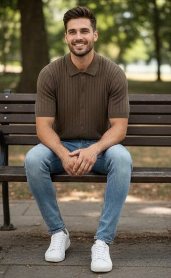 Zonero Brown Half - Sleeves | Old Money Vintage Style Premium Casual Shirt - ZONERO