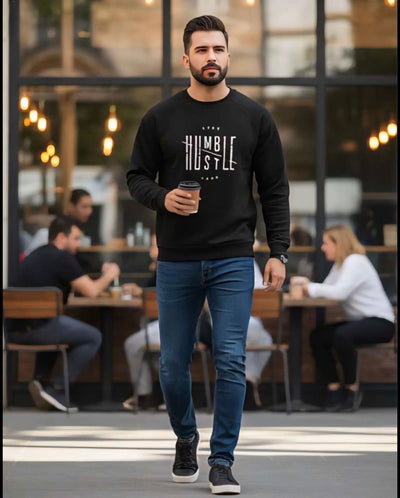 ZONERO Premium Black Round Neck Sweatshirt