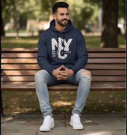 ZONERO Premium Blue Fleece Hoodie – Full Sleeves, Winter Warm - ZONERO