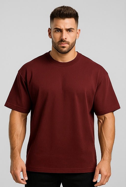 ZONERO® Premium Oversized Brown T-Shirt for Men | Heavyweight Cotton, Streetwear Fit, All - Day Comfort - ZONERO