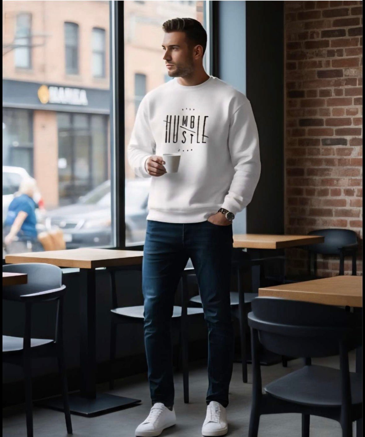 ZONERO Premium white Round Neck Sweatshirt - ZONERO