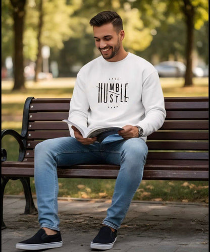 ZONERO Premium white Round Neck Sweatshirt - ZONERO