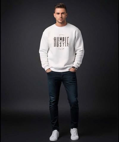 ZONERO Premium white Round Neck Sweatshirt